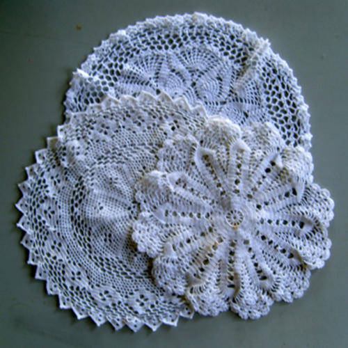 3 Vintage Crochet Doilies