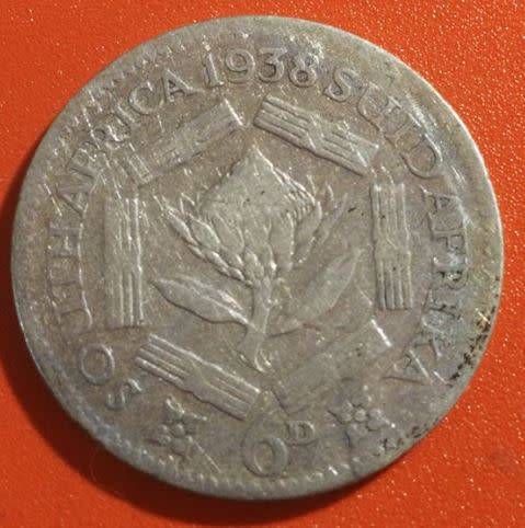 1938 - SA UNION 6 PENCE