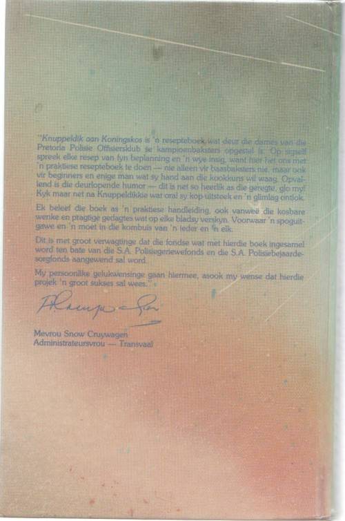 KNUPPELDIK AAN KONINGSKOS -DAMES V D PRETORIA POLISIE OFFISIERSVROUEKLUB (8 STE UITGAWE1989)
