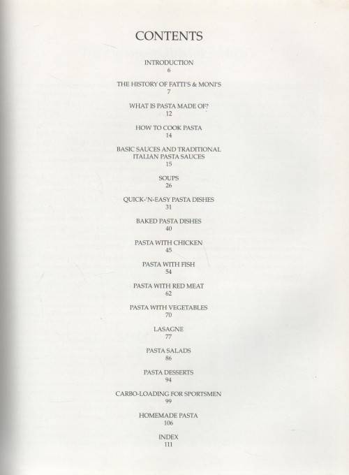FATTI`S & MONI`S, PASTA COOKBOOK - IRENE WARD (1 ST PUBLISHED 1977)