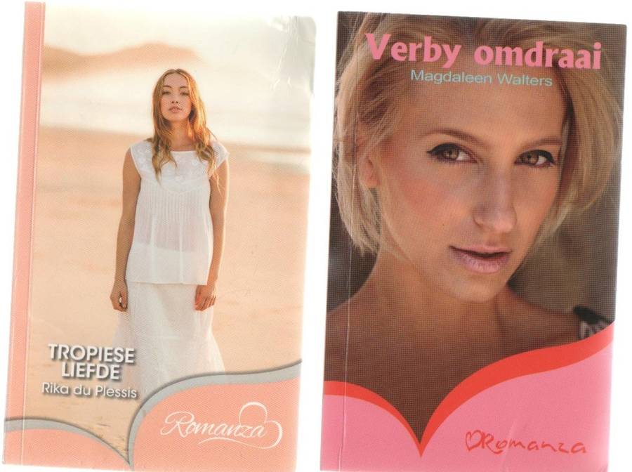 VIER ROMANZA TITELS: WANT DAAR`S SKOENLAPPERS, DIE HARTEBREKER, VERBY OMDRAAI, TROPIESE LIEFDE