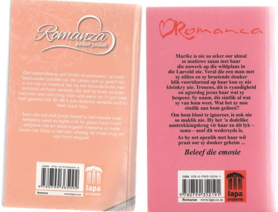 VIER ROMANZA TITELS: WANT DAAR`S SKOENLAPPERS, DIE HARTEBREKER, VERBY OMDRAAI, TROPIESE LIEFDE