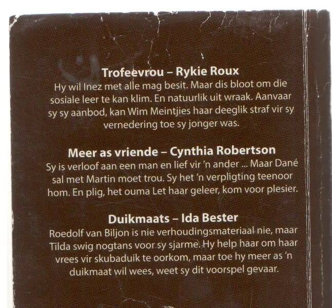 ROMANZA, 3-IN-1 :TROFEEVROU, MEER AS VRIENDE, DUIKMAATS (1 STE UITGAWE 2014)