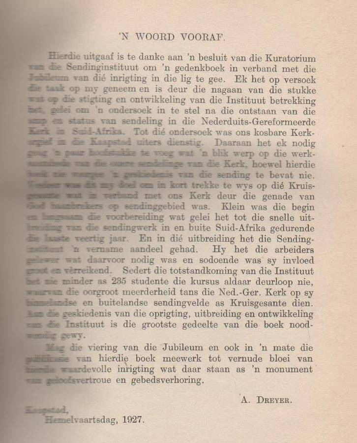 KRUISGESANTE IN SUID-AFRIKA - A DREYER (1927)