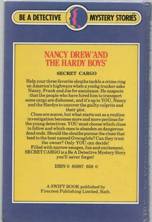 NANCY DREW AND THE HARDY BOYS, NO 4 , SECRET CARGO - CAROLYN KEENE & FRANKLIN W DIXON (1985) TEEN