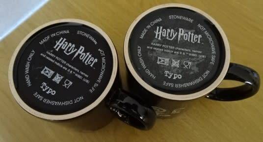 HARRY POTTER HUFFLEPUFF STONEWARE COFFEE MUGS, HUFFLEPUFF AND SLYTHERIN