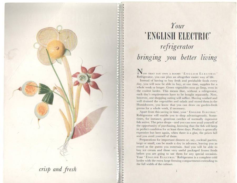 TWO VINTAGE RECIPE BOOKS: ROYAL FESTIVAL OF JELLIES & ENGLISH ELECTRIC REFRIGERATOR COOKERY