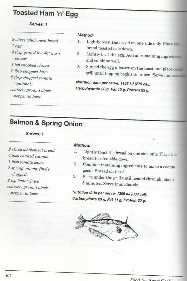 FOOD FOR SPORT COOKBOOK - CHRISTINE ROBERTS & KAREN INGE ( FOREWORD TIM NOAKES (1996)
