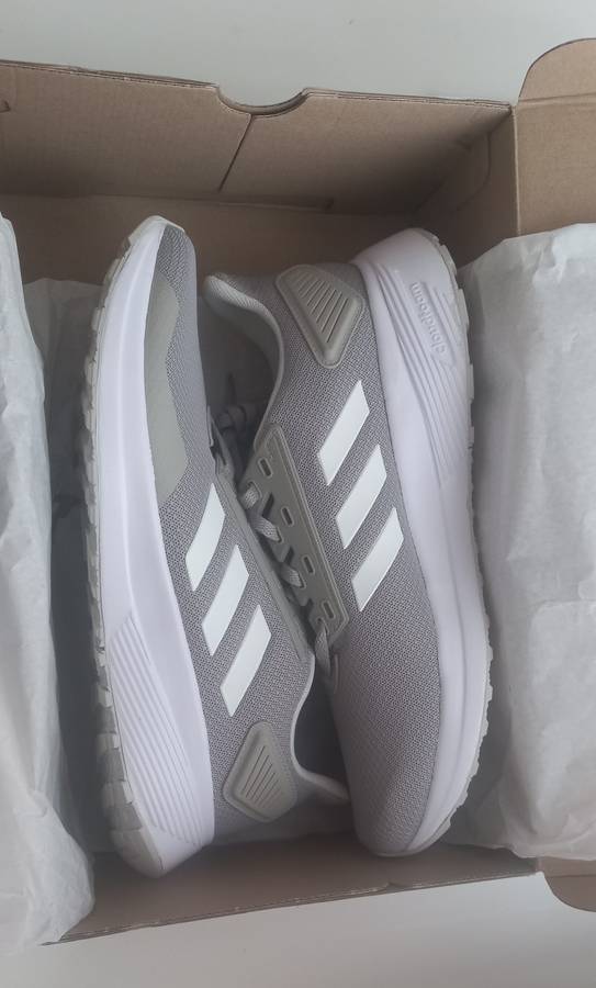 Adidas Men`s DURAMO 9 Metal Grey / Cloud White / Orbit Grey Size  SA 11 - BRAND NEW