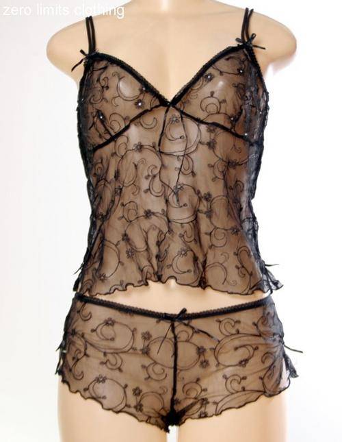 BLACK SHEER TWO PIECE WITH ADDED SPARKLE