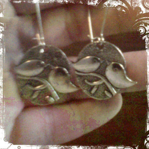Tibetan Silver Birds on Real Silver Hoops