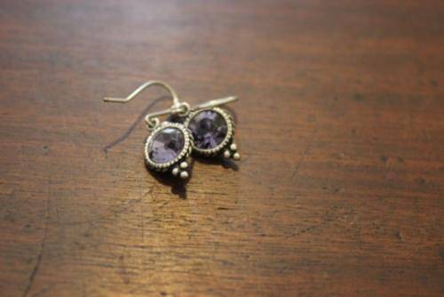 Miglio amethyst crystal earring earrings with three hook options