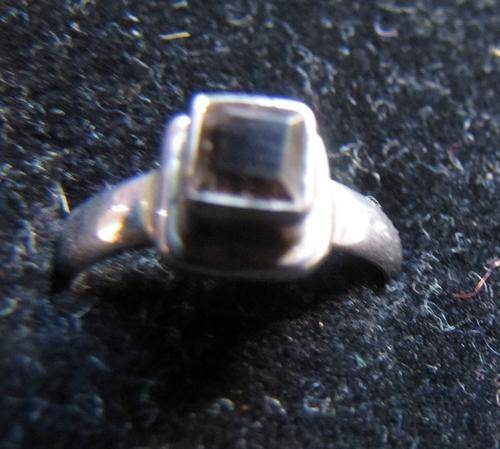 Smoky quartz in sterling silver ring size 7