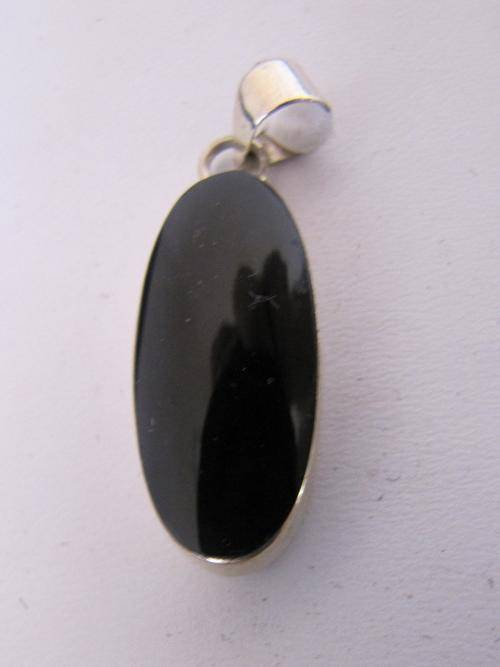 Black onyx and sterling silver pendant