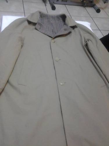 reversable brown and check over coat