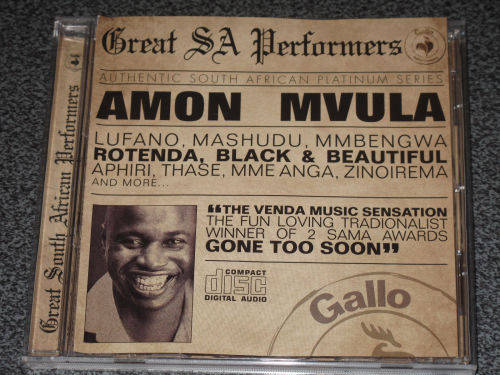 AMON MVULA GREAT SOUTH AFRICAN PERFORMERS CAT# CDPS064 SOUTH AFRICAN PRESS N.M