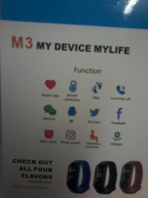 M3 SMARTBRACELET HEART RATE MONITOR, OXYGEN ECT