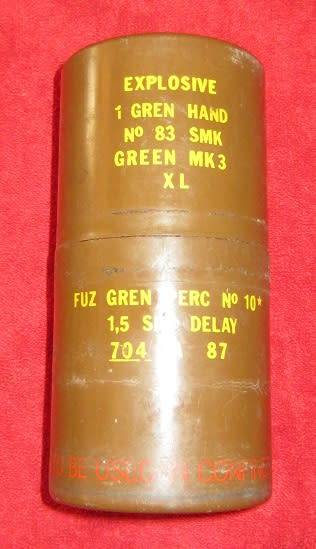 Plastic Green Smoke Grenade container - Empty