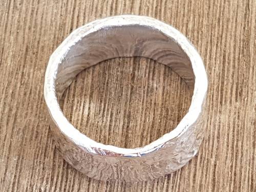 Hammered Sterling Silver ring. Marked .925. 14.7 grammes, Hand Made, not a mould.