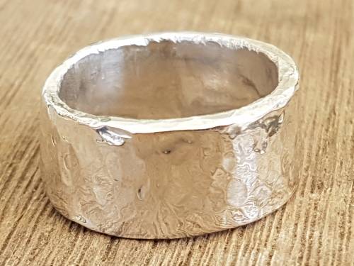 Hammered Sterling Silver ring. Marked .925. 14.7 grammes, Hand Made, not a mould.