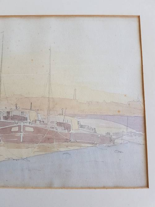 Alexander Graham Munro ( 1903-1985). Original drawing of Notre Dame, Paris and watercolour of Seine.