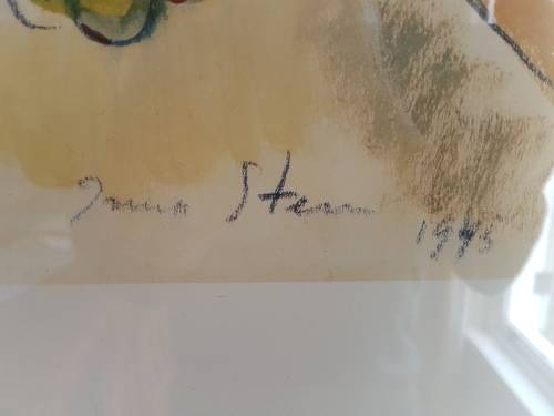 Irma Stern.Limited Edition Portfolio Print. Wine farm labourer with grapes. Excellent cond. , Framed