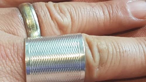 Sterling Silver Hallmarked  Large engine turned design, hand made, no mould. UNIQUE