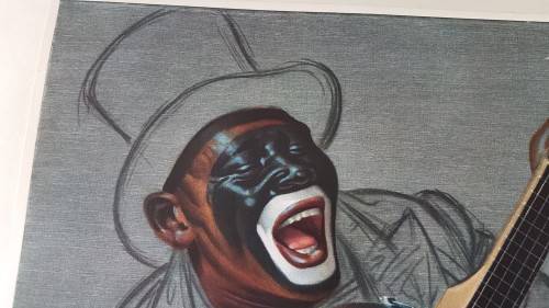 HAND SIGNED Tretchikoff  Cape Carnival Banjo Player.  Ornate black frame. Excellent condition.