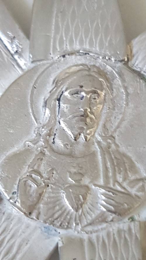 Jesus Abstract Starburst Pendant. Sterling Silver. Artisan made, one of a kind. Detail.12.1 grammes.