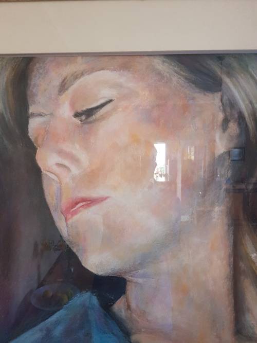 John Botham ( 1966- ). original pastel of young woman.