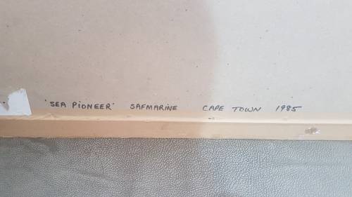 Painting of Ship Sea Pioneer of Safmarine by Jean Fuggle. Original Oil, signed and dated 1986.