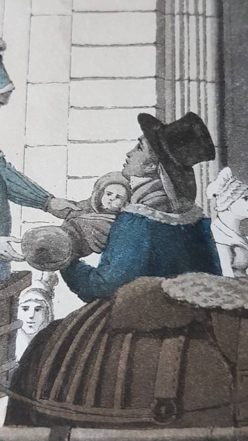 Original Colour Aquatint. Office of Nurses from `A Tour Through Paris`, 1822.  by William Sams