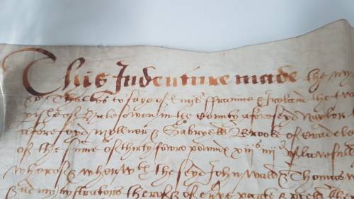 Handwritten Indenture on Dated 1615 ( 12th year of King James 1 Early Stuart
