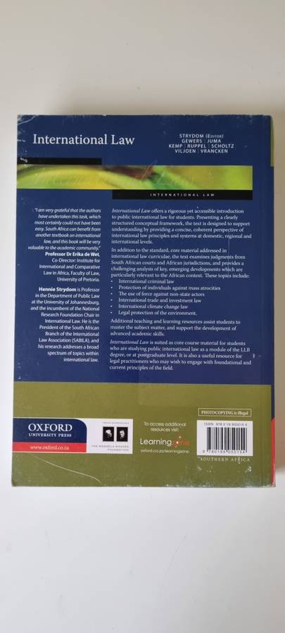 International Law by Hennie Strydom ( editor ). NEW.