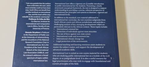 International Law by Hennie Strydom ( editor ). NEW.