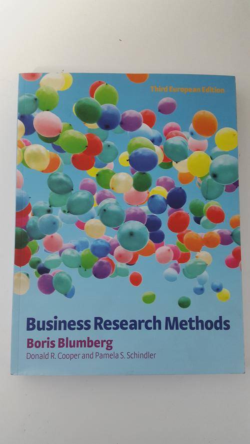 Business Research Methods. Third European Edition. By Boris Blumberg.