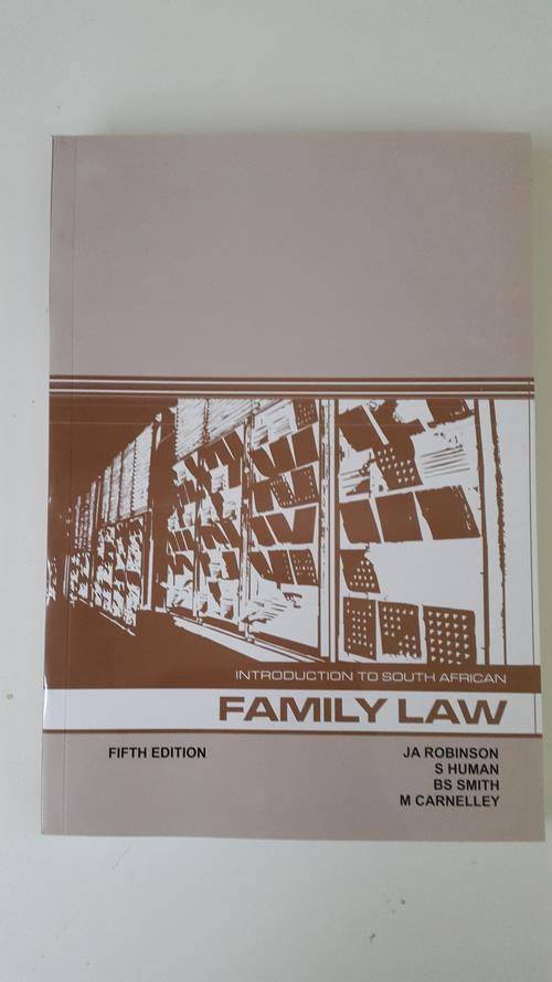 Introduction to South African Family Law. Fifth Edition.  PRICE SPECIAL! BRAND NEW!