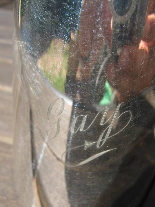 GAY MUG! INSCRIBED " GAY ". Large Silver Plated Tankard Excellent condition.  EPNS Made in England.