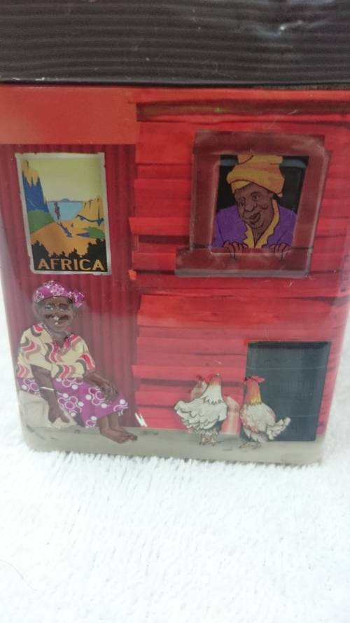 #Vintage 3d savings tin houses and people#