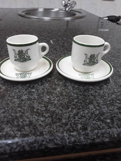 ##SAR espresso cup and saucer x 2 with logo##