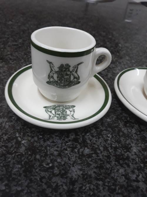 ##SAR espresso cup and saucer x 2 with logo##