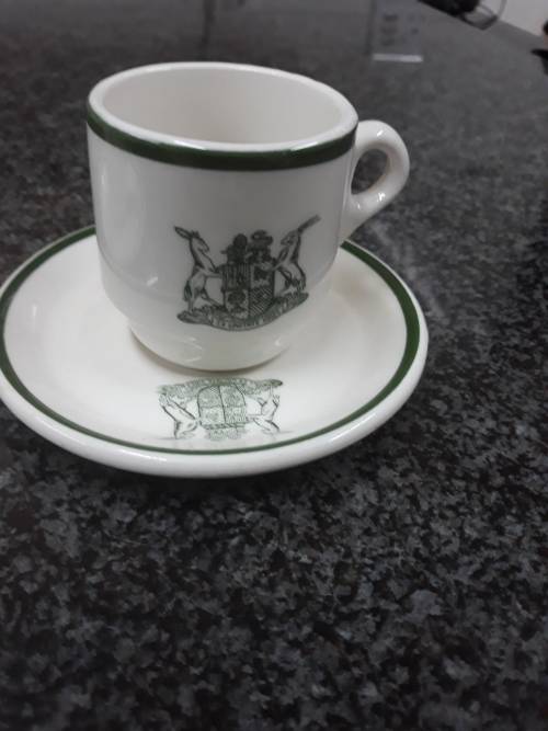 ##SAR espresso cup and saucer x 2 with logo##