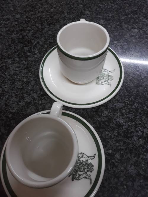 ##SAR espresso cup and saucer x 2 with logo##