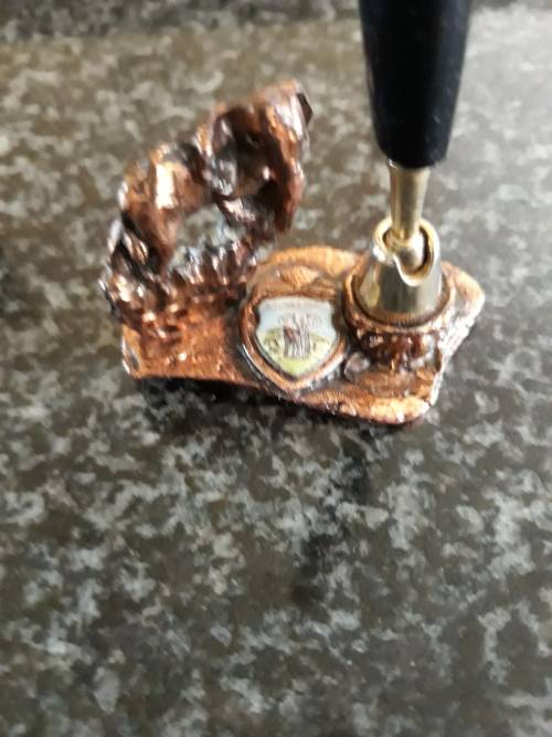 ##Kruger national park bronzed elephant with Schneider K100 ballpoint pen##