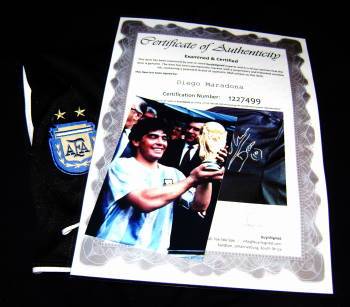 Hand Signed with Certificate - Diego Maradona Signed Shorts