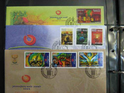 3 X FDCs 2002 Johannesburg world summit and mint stamps