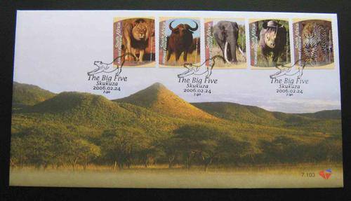 2006 Big five FDC with booklet stamps Cat. value R120
