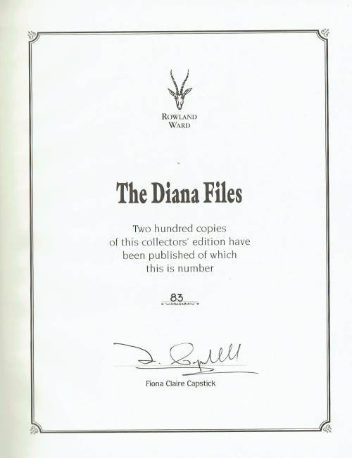 The Diana Files (Fiona Claire Capstick) Limited edition. Hunting. Woman hunters.