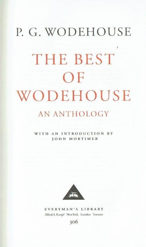 P. G. Wodehouse, The Best of Wodehouse: An Anthology (hardcover in very good condition)