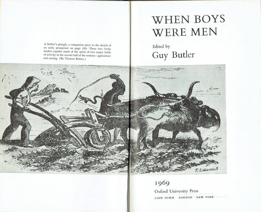 Guy Butler, editor, When Boys Were Men